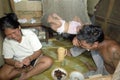 Poor Filipino family living in slum Packwood, Manila