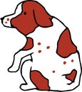 Poor hand-painted cute dog illustration Royalty Free Stock Photo