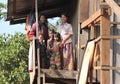 Poor happy children in Cambodia ethnic minority Bunong village