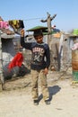 Poor but happy nomadic children in the Yenidogan neighborhood of Sakarya province.