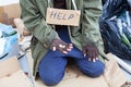 Poor homeless beggar