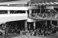 Poor homeless illegal immigrants sleeping under the skywalk bridge in Hong Kong China