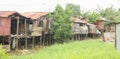 Poor houses above dried river