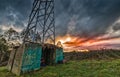 Poor housing,a refuge under an electric tower