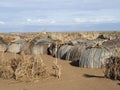 Poor huts in Dassanech village, Omo river, Ethiopia