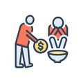 Color illustration icon for Poor, indigent and poverty Royalty Free Stock Photo