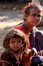 A poor Indian Mother with her daughter