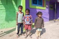 Poor kids in a slum area in India