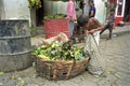 Poor Latino Boy gets food from waste bin, Nicaragua