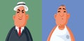 Poor Man Versus Rich Man Vector Cartoon Concept Illustration