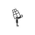 Poor man worker icon. Element of poverty social life icon for mobile concept and web apps. Thin line Poor man worker icon can be