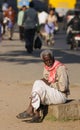 A poor old man in slum Royalty Free Stock Photo