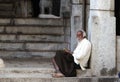 A poor old man in slum Royalty Free Stock Photo