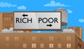 Poor or Rich words with arrows. Royalty Free Stock Photo