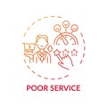 Poor service concept icon