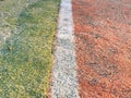 Poor tartan race track with old lines. Colorful lines Royalty Free Stock Photo