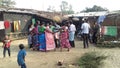 Poorer family of sedule tribes enjoying & dancing with each other for their festivel & they are live in country India  forest side Royalty Free Stock Photo