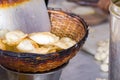 poori or puri or luchi kept in a cane basket.traditional indian breakfast snack Royalty Free Stock Photo