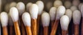 poorly aligned set of brown stick matches and white head Royalty Free Stock Photo