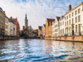 Poortersloge, aka Burghers Lodge, at Spiegelrei canal in Bruges, Belgium.