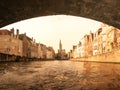 Poortersloge, aka Burghers Lodge, at Spiegelrei canal in Bruges, Belgium. Royalty Free Stock Photo