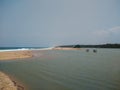 Poovar golden sand beach and estuary, Thiruvananthapuram, Kerala Royalty Free Stock Photo