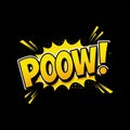 Poow comic speech bubble on black background Royalty Free Stock Photo