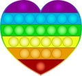 Pop it antistress popular toy. Silicon heart like toy for children and teenagers. Rainbow colors Royalty Free Stock Photo