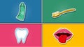 Denta pop-art stickers Royalty Free Stock Photo