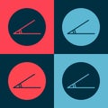 Pop art Acute angle of 45 degrees icon isolated on color background. Vector Illustration Royalty Free Stock Photo