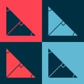 Pop art Angle bisector of a triangle icon isolated on color background. Vector