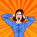 Pop Art Angry Frustrated Woman Screaming Royalty Free Stock Photo