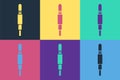 Pop art Audio jack icon isolated on color background. Audio cable for connection sound equipment. Plug wire. Musical Royalty Free Stock Photo