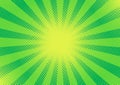 Pop art background. Comic starburst green pattern. Vector illustration