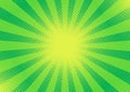 Pop art background. Comic starburst green pattern. Vector illustration Royalty Free Stock Photo