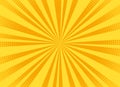 Pop art background. Comic yellow starburst pattern. Vector illustration Royalty Free Stock Photo