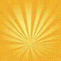 Pop art background rays of the sun are orange and yellow. Royalty Free Stock Photo