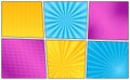 Pop art background. Set comic halftone patterns. Vector illustration Royalty Free Stock Photo