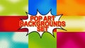 Pop art background set with halftone dots, vector retro comic dotted backgrounds design