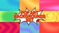 Pop art background set with halftone dots, vector retro comics style dotted backgrounds templates Royalty Free Stock Photo