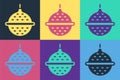 Pop art Ball tea strainer icon isolated on color background. Vector