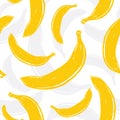 Pop art banana seamless vector pattern