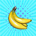 Pop art banana. Vector illustration halftone