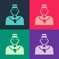 Pop art Baseball coach icon isolated on color background. Vector Royalty Free Stock Photo