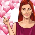 Pop art beautiful woman cartoon Royalty Free Stock Photo