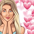 Pop art beautiful woman cartoon Royalty Free Stock Photo