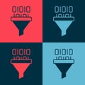 Pop art Binary code icon isolated on color background. Vector Royalty Free Stock Photo