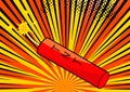 Pop art bomb on comic pop art retro style background. Terrorism is a danger of destruction. Wallpaper cartoon dynamite Royalty Free Stock Photo