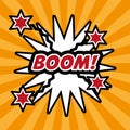 Pop art boom comic bubble speech explotion Royalty Free Stock Photo