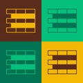 Pop art Bricks icon isolated on color background. Vector Royalty Free Stock Photo
